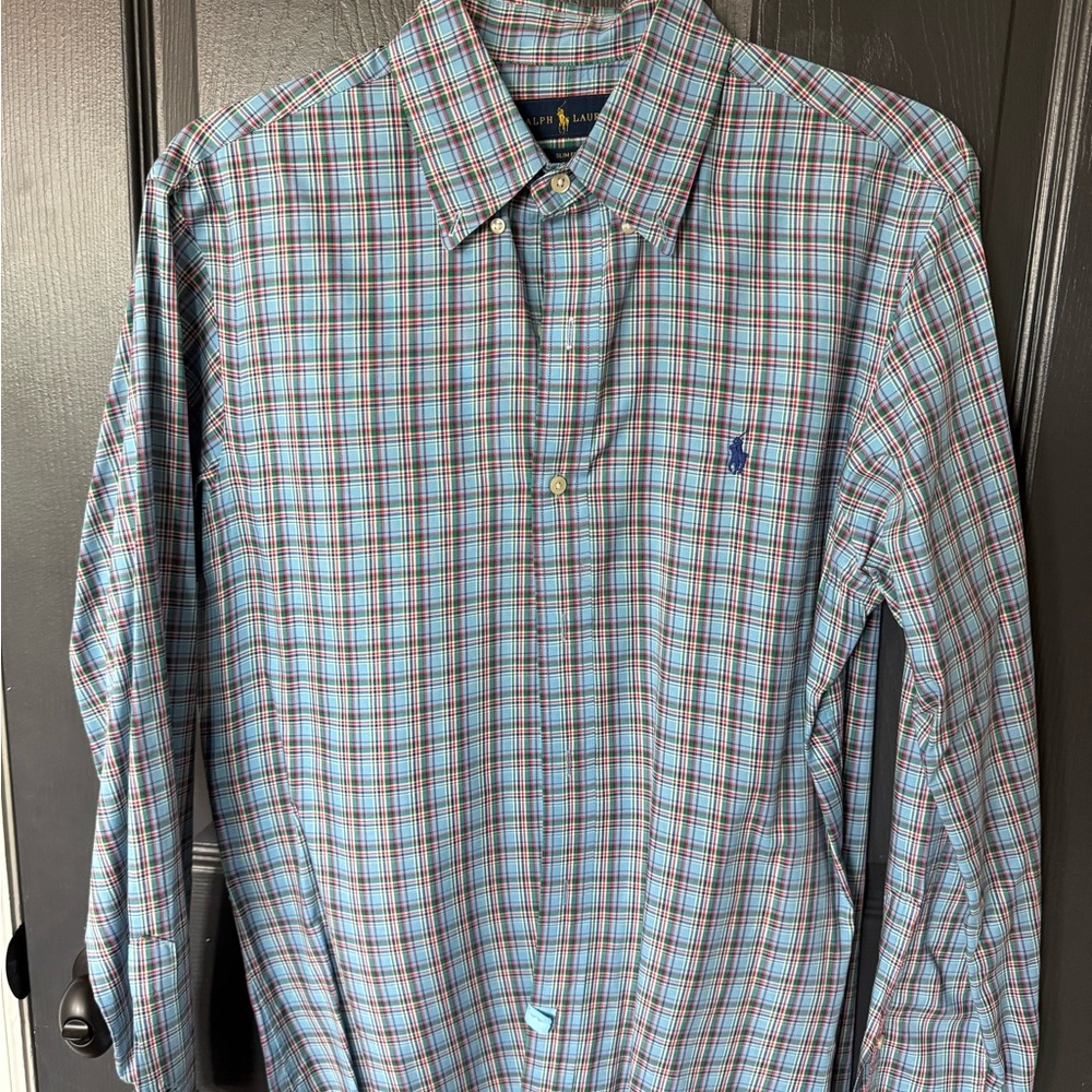 Ralph Lauren Men's Slim Fit Plaid Dress Shirt